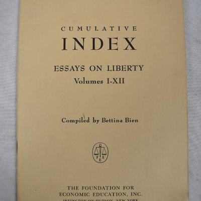 11 Hardcover Non-Fiction Books: Essays on Liberty Volumes I-XI, Vintage 1952-64