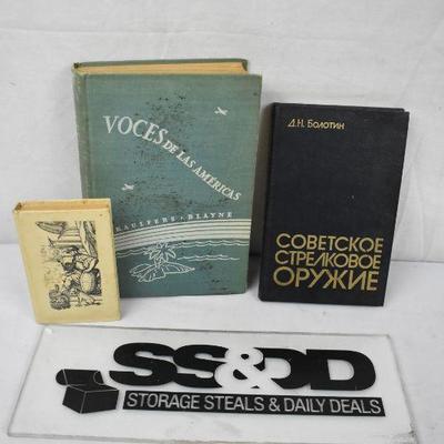 3 Hardcover Foreign Language Books, Vintage