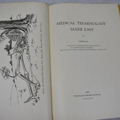 3 Hardcover Medical Books: Terminology 1951, Origins 1966, & Health Science 1997