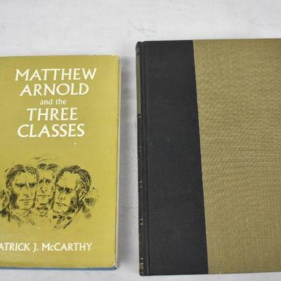2 Hardcover Poet/Poetry Books: Matthew Arnold & the Three Classes and Milton