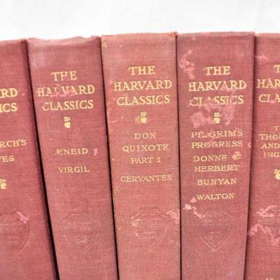 23 RED Hardcover Books, The Harvard Classics, Volumes 1-10, 12-20, 22-25