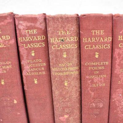 23 RED Hardcover Books, The Harvard Classics, Volumes 1-10, 12-20, 22-25