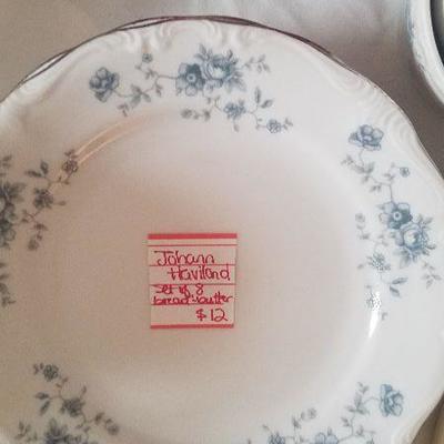 Johann Haviland Set of 8 Bread and Butter Plates Blue Flowers