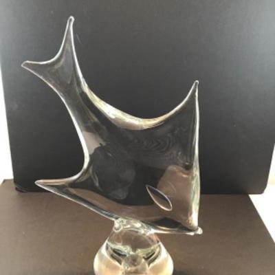 Signed Glass Sculpture - Fish