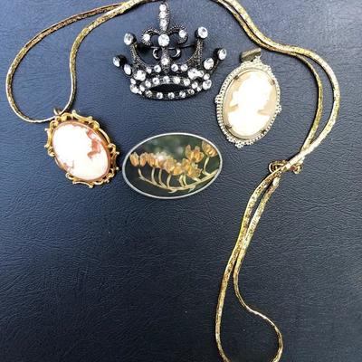 Vintage Costume Brooch and Pendant Jewelry