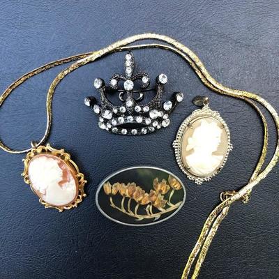 Vintage Costume Brooch and Pendant Jewelry