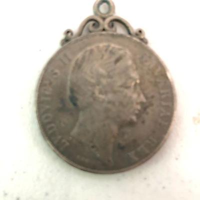 Germany Bavaria Thaler (Patrona) 1866 with mounted bezel