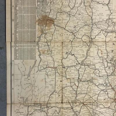1905 Linen Route Railroad Map by F.S. Blanchard of Worcester MA
