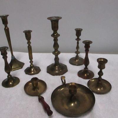 Lot 6 - Brass Candleholders