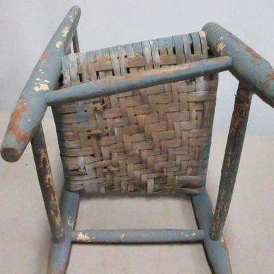 Lot 12 -  Wooden Child's Or Doll Chair With Wicker Seat