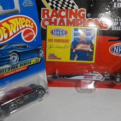 1996 Dragster new in pack and Pontiac Future car.
