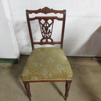 Lot 17 - Vintage Chair With Fabric Seat
