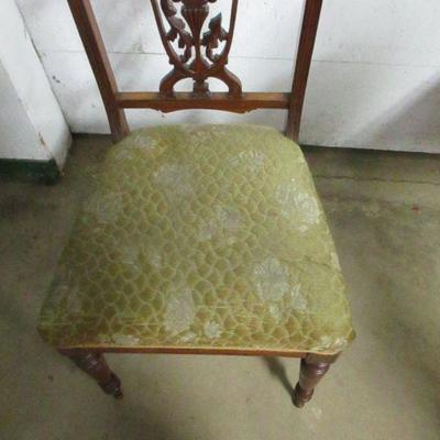 Lot 17 - Vintage Chair With Fabric Seat