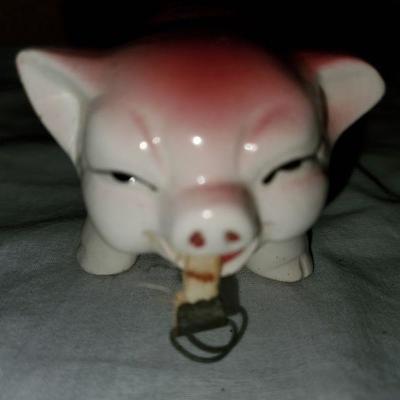 Vintage Pig Pin Cushion and Tape Measure 