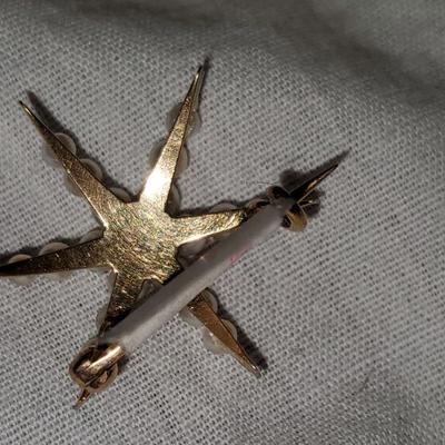 14K and Pearl Star Pin