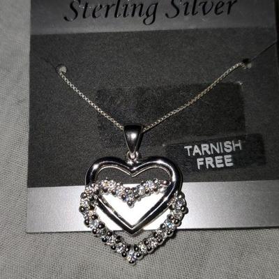 Sterling Double Heart Necklace