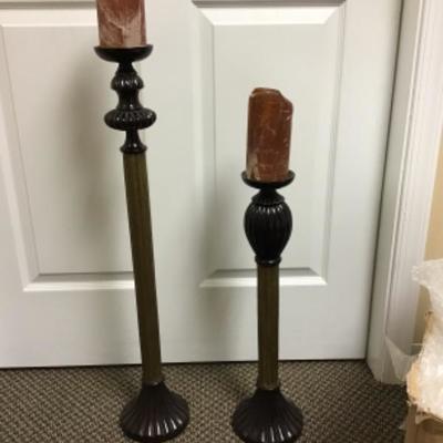 Two Standing Decorative Candlesticks 