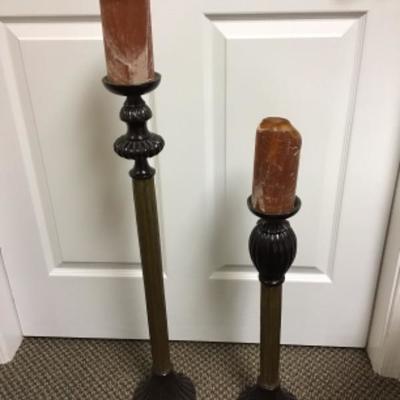 Two Standing Decorative Candlesticks 