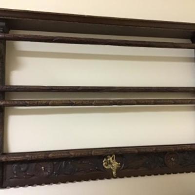 Antique Black Forest Plate Rack