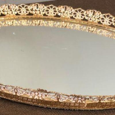 Lot #8 Golden Lovely Dresser Mirror 