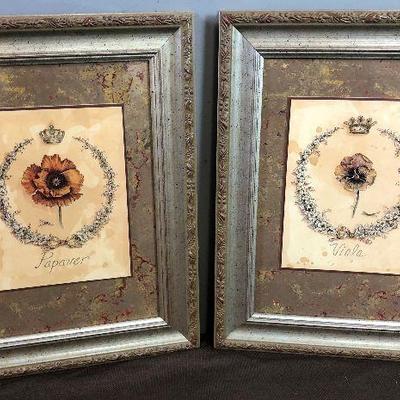 Lot #25 French Floral Pair of Pictures