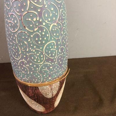 Lot #85  Baum Blue Leave Collection - Terracotta Vase