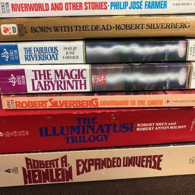 Lot #9 Pile of vintage Sci - fi and fantasy Books