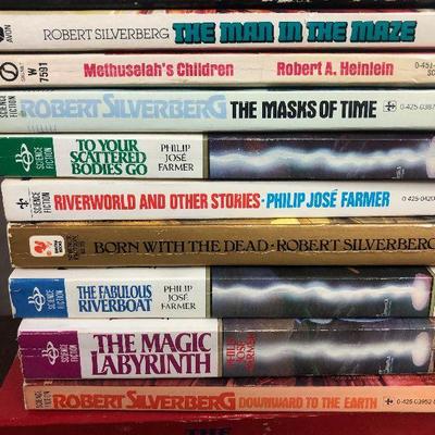 Lot #9 Pile of vintage Sci - fi and fantasy Books