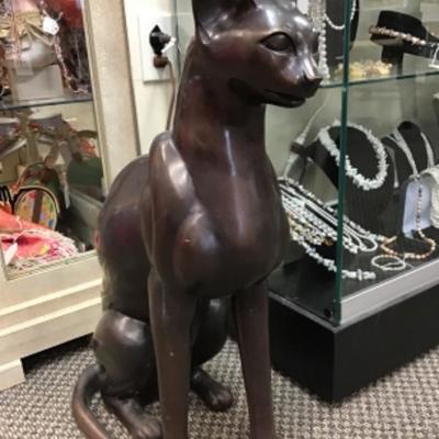 Solid Bronze Siamese/ Egyptian Cat statue 