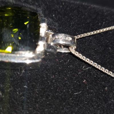 Sterlimg Silver Large Stone Necklace 