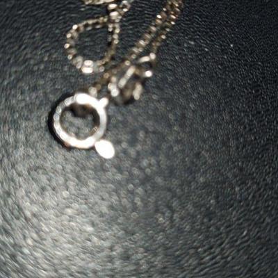 Sterlimg Silver Large Stone Necklace 