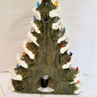 Lot #3  Unusual 1970's Ceramic Light up Christmas tree - wall model