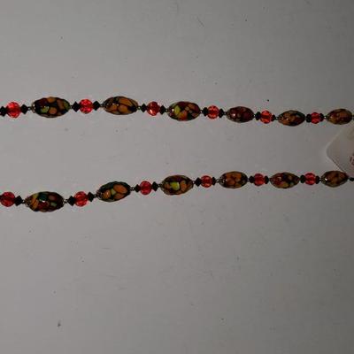 Glass Bead Necklace Vintage