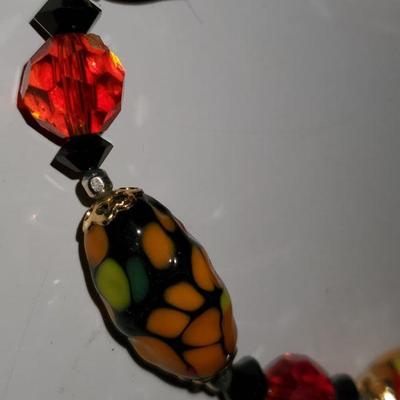 Glass Bead Necklace Vintage