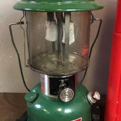 #156 Coleman Model 220J Lantern with hard case cover