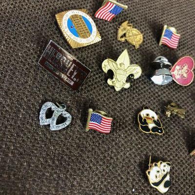 #167 Group of Lapel Pins - Flags and Boy scout 