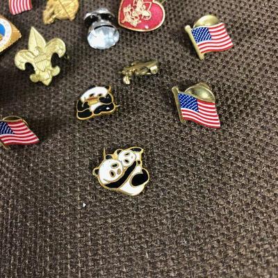 #167 Group of Lapel Pins - Flags and Boy scout 