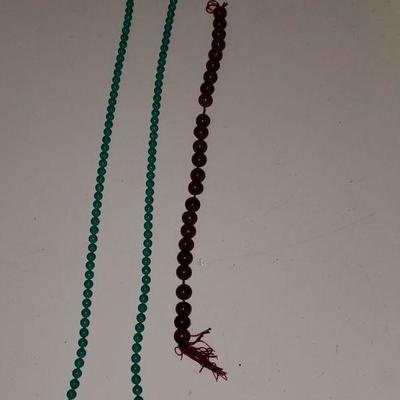 Glass Beads Teal and Brown