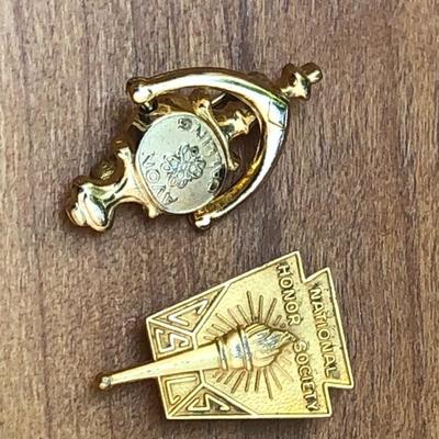 Pair of Gold Tone Award Lapel Pins