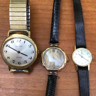 Lot of 3 Vintage Wrist Watches