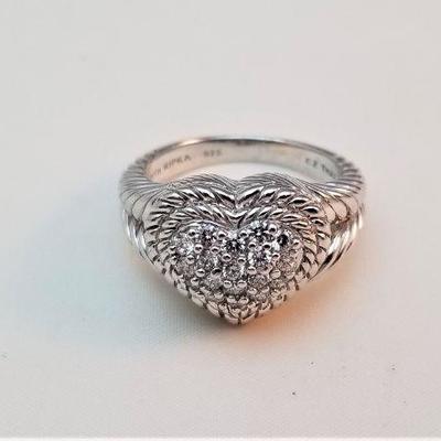 Lot #16  Judith Ripka Sterling Silver Heart Ring