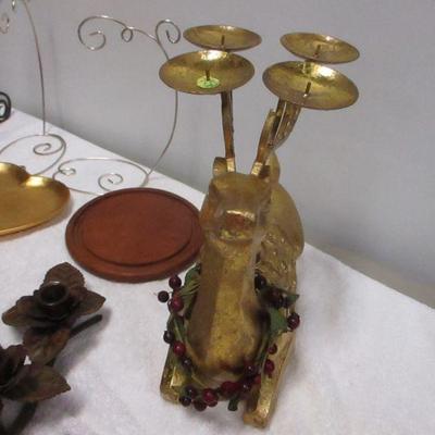 Lot 69 - Home Decor Items - Reindeer Candle Holder