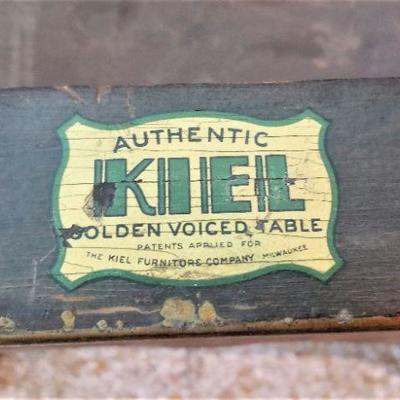 Lot #24  Antique Kiel Golden Voiced Radio Table - chalk paint?