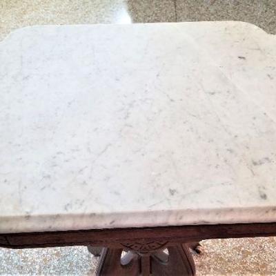 Lot #25  Sweet Antique Victorian Parlor Table - Marble Top