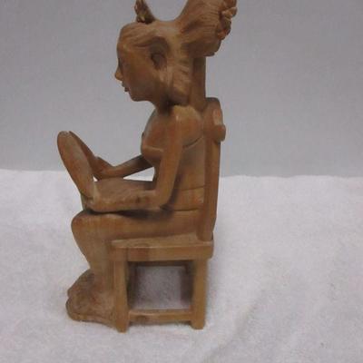 Lot 97 - Carved Woman In Chair