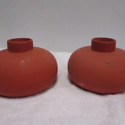 Lot 102 - Pottery Candle Holders