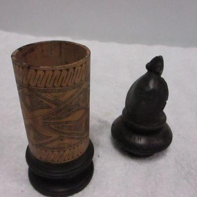 Lot 106 -Indonesian / Balinese Handcrafted Wooden Carved Frog Toad Container Box
