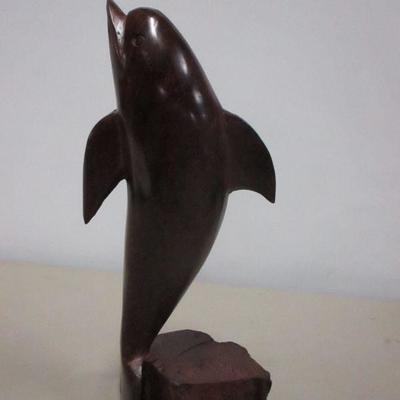 Lot 112 - Wood Carved Dolphin Figurine