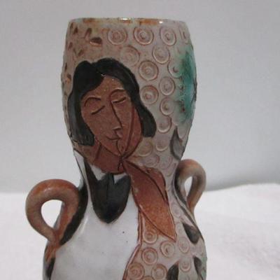 Lot 120 - Folk Art Face Pottery Handmade