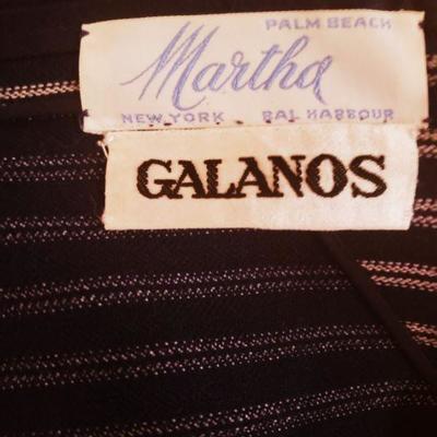 Galanos Couture navy/white striped english wool/silk stitched details